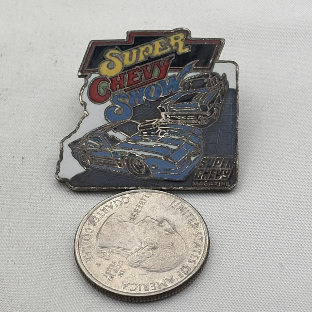 Vintage Super Chevy Magazine Car Show Chevrolet Lapel Hat Pin - Picture 2 of 3